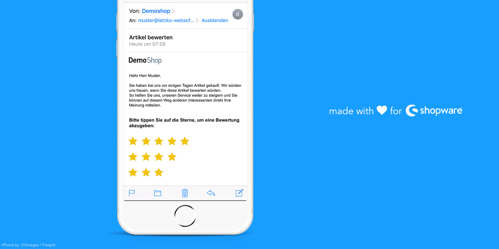 Komfortable Artikelbewertungen per E-Mail